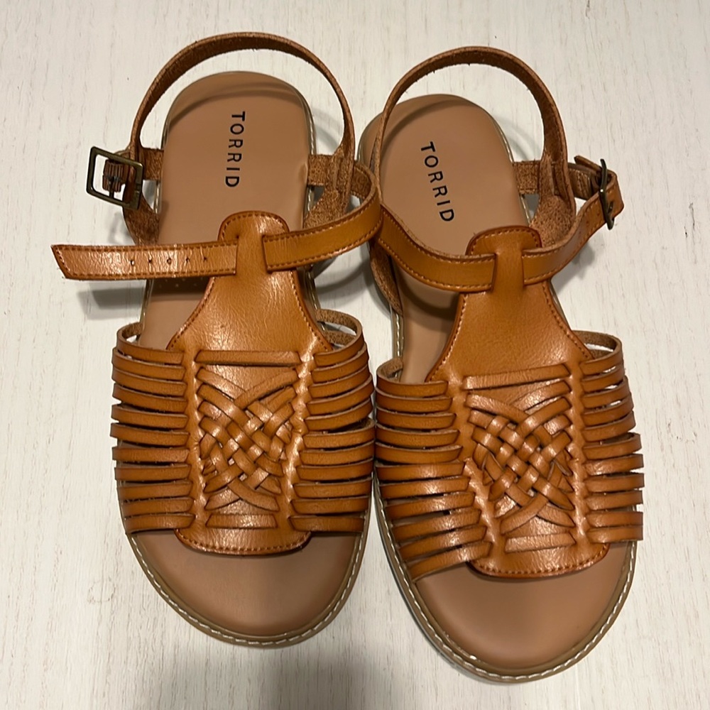 torrid Tan Braided Strap Sandals